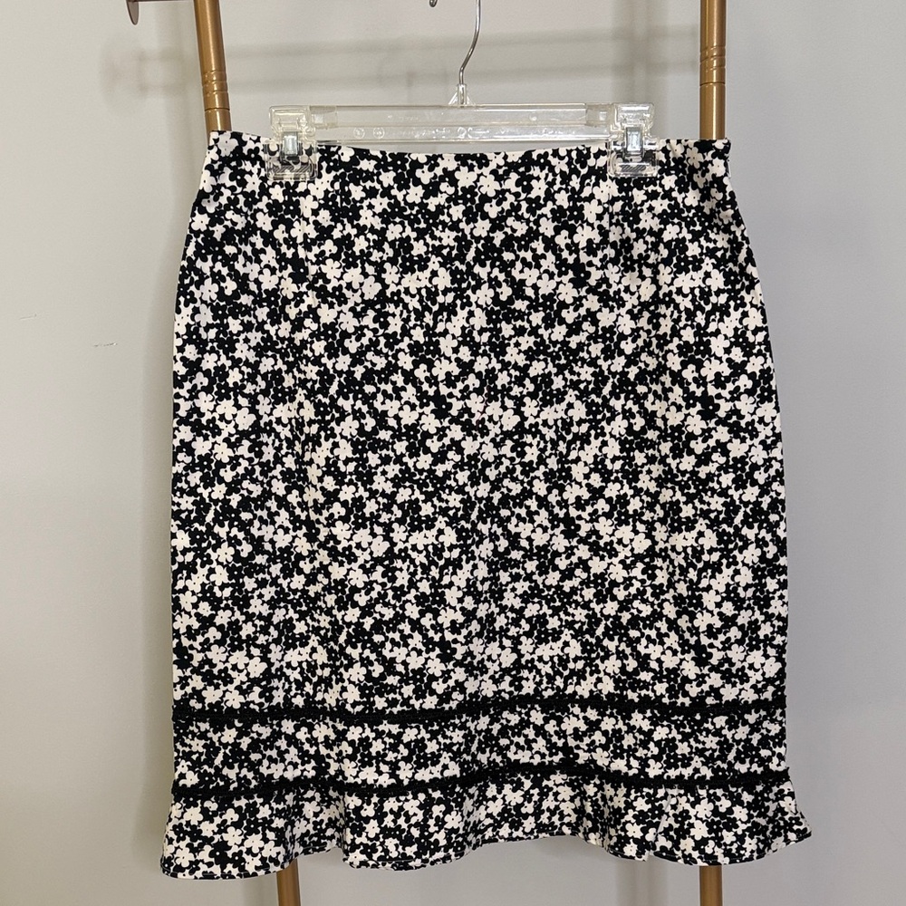 Floral Black and White Women's Skirt